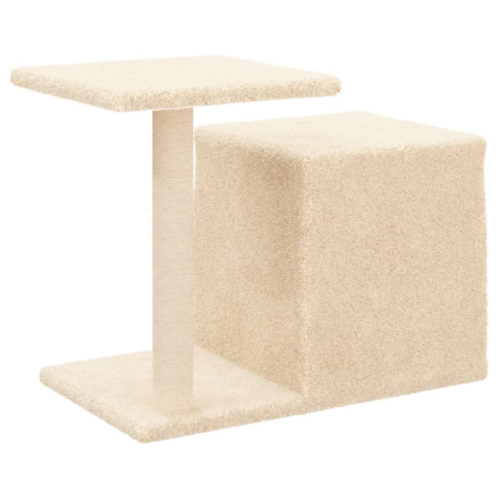 vidaXL Árvore para gatos c/ postes arranhadores sisal 50,5 cm creme