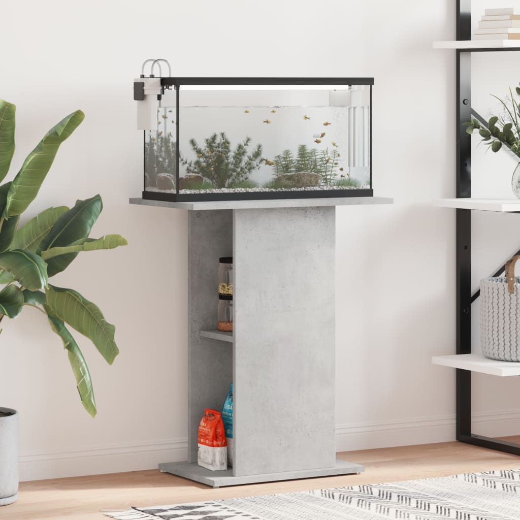 Suporte aquário 60,5x36x72,5 cm deriv. de madeira cinza cimento