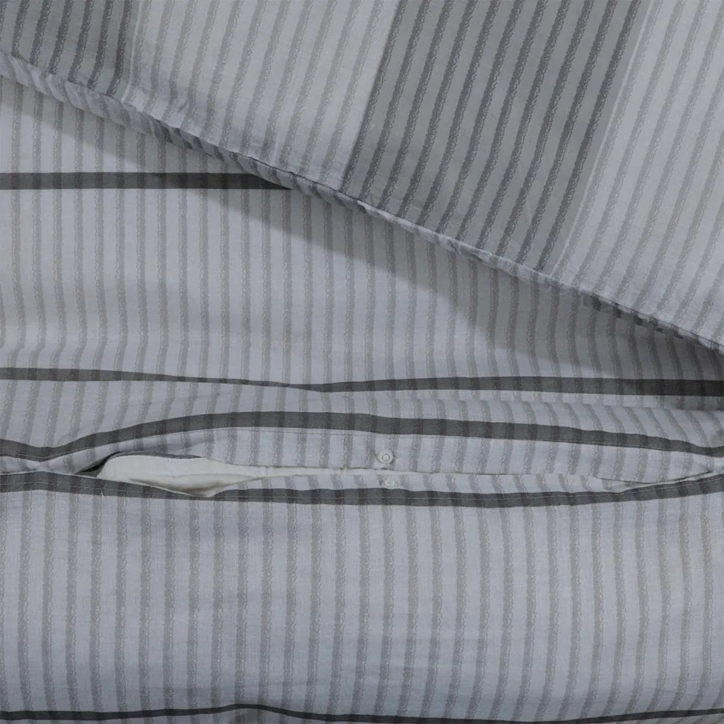 Conjunto de capa de edredão 240x220 cm algodão cinza
