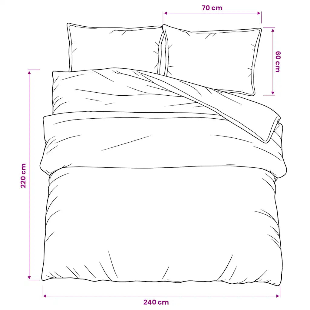 Conjunto de capa de edredão 240x220 cm algodão cinza