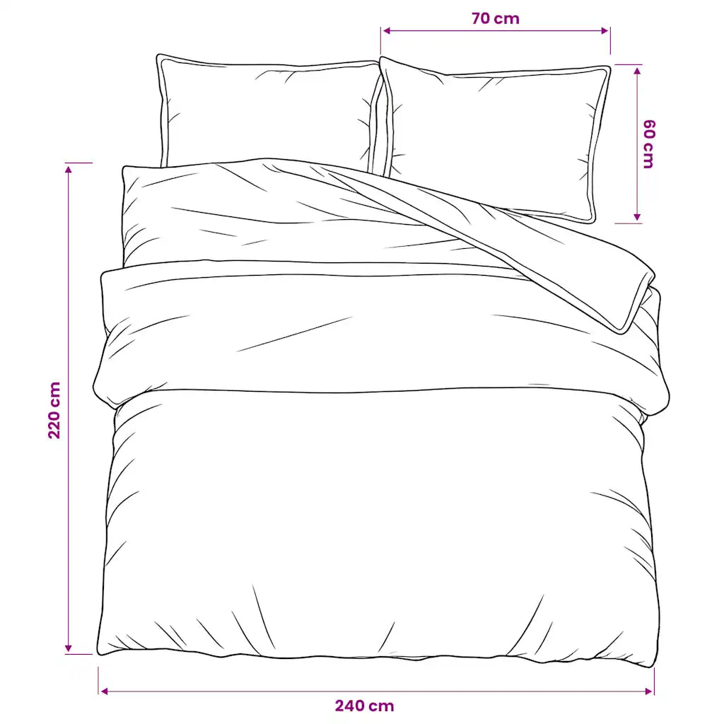 Conjunto de capa de edredão 240x220 cm algodão cinza