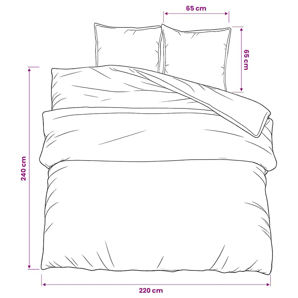 Conjunto de capa de edredão 220x240 cm algodão cinza
