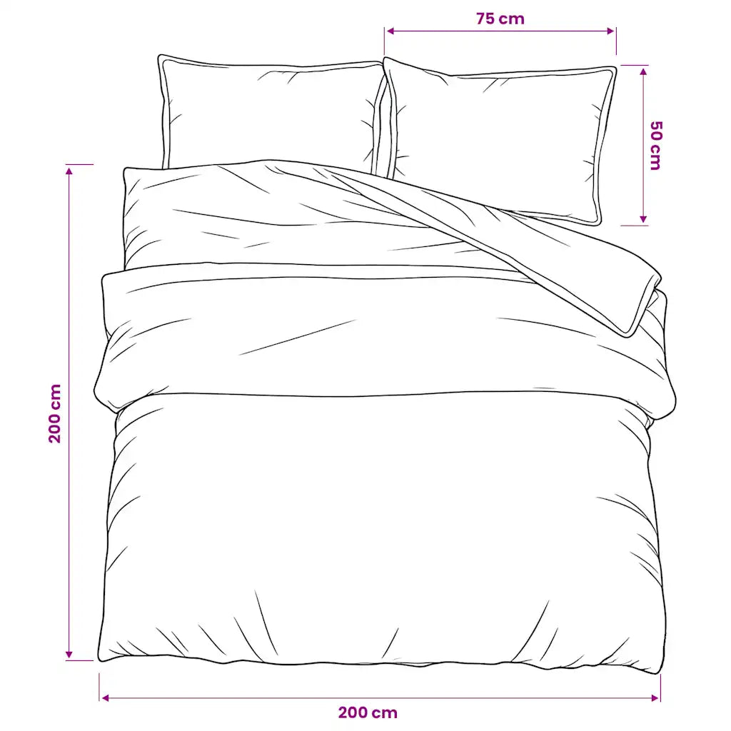 Conjunto de capa de edredão 200x200 cm algodão cinza
