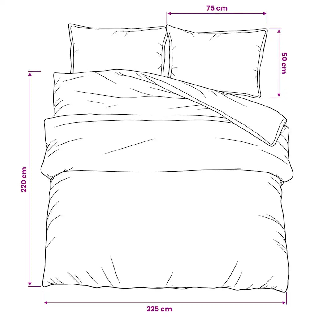 Conjunto de capa de edredão 225x220 cm algodão cinza