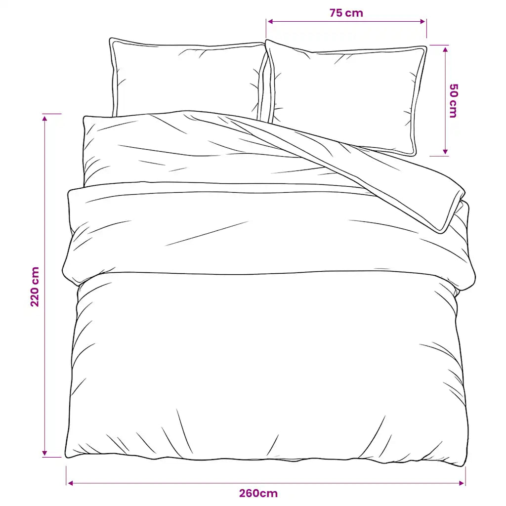 Conjunto de capa de edredão 260x220 cm algodão cinza