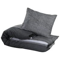 Conjunto de capa de edredão 240x220 cm algodão cinza-escuro