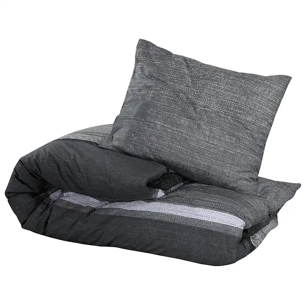 Conjunto de capa de edredão 220x240 cm algodão cinza-escuro