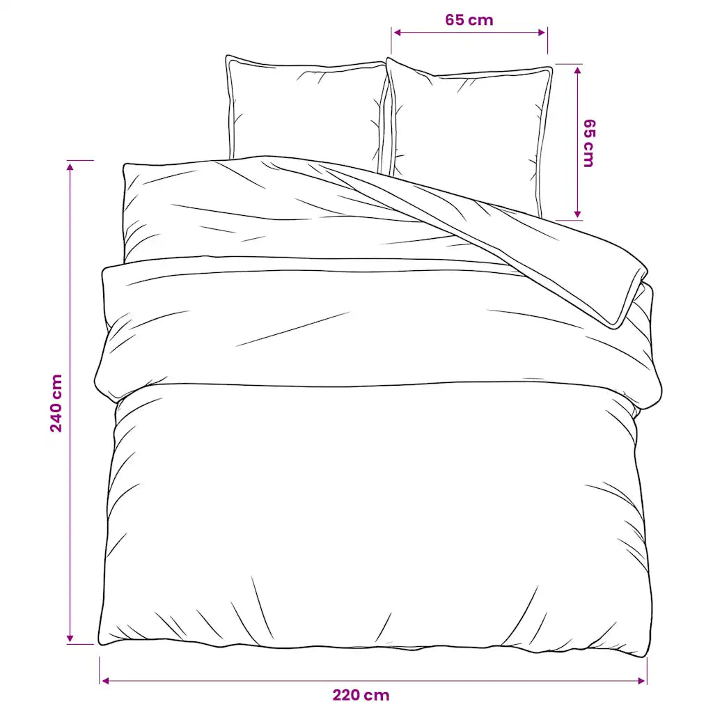 Conjunto de capa de edredão 220x240 cm algodão cinza-escuro