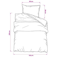 Conjunto de capa de edredão 155x220 cm algodão cinza-escuro