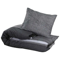 Conjunto de capa de edredão 200x220 cm algodão cinza-escuro
