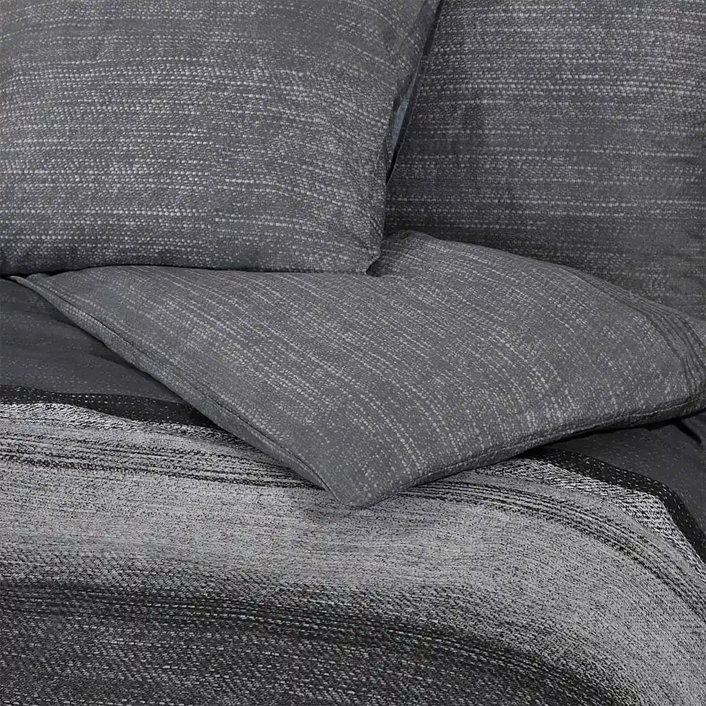Conjunto de capa de edredão 200x220 cm algodão cinza-escuro