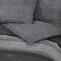 Conjunto de capa de edredão 200x220 cm algodão cinza-escuro