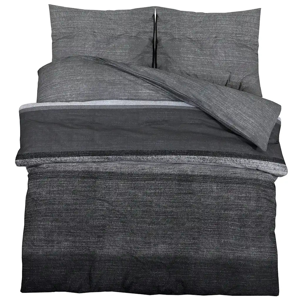 Conjunto de capa de edredão 260x220 cm algodão cinza-escuro