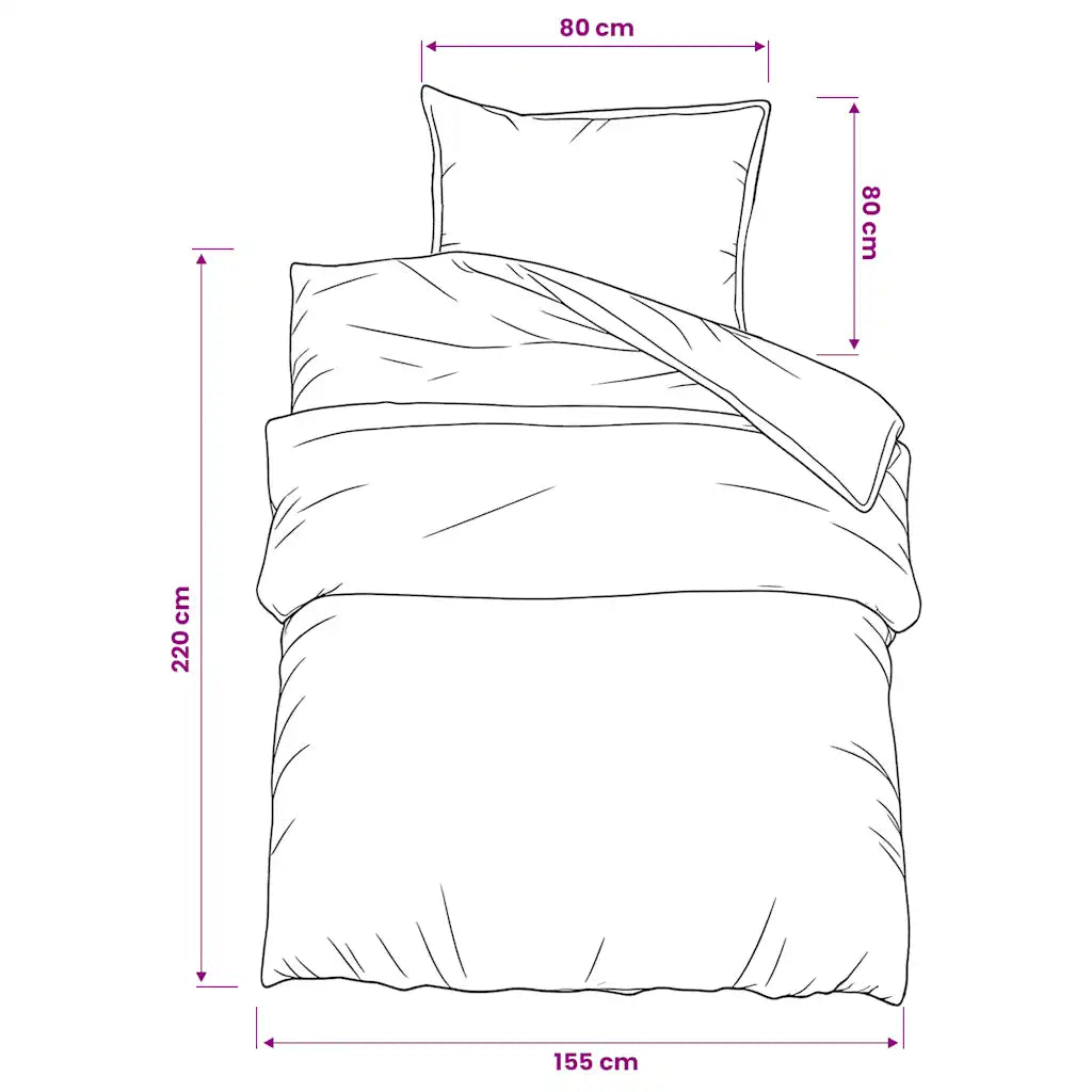 Conjunto de capa de edredão 155x220cm algodão  e branco