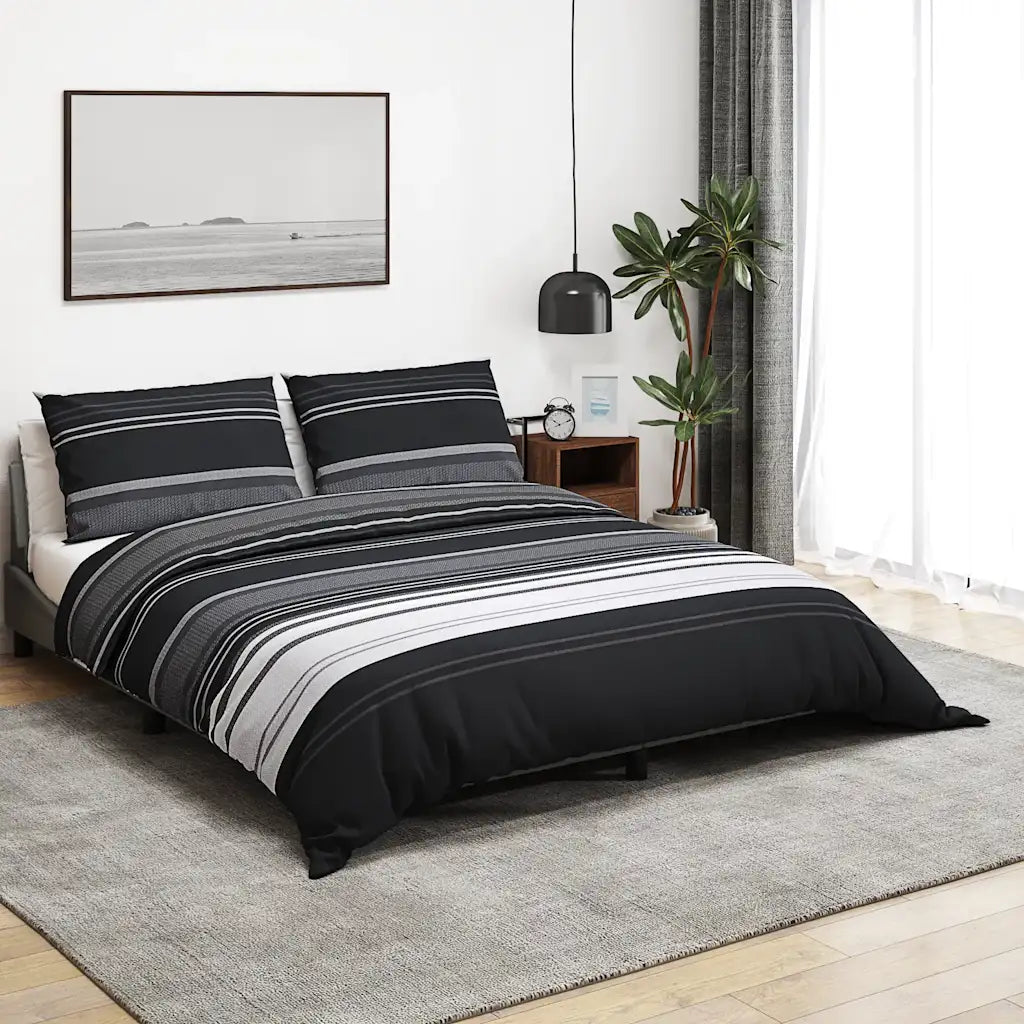 Conjunto de capa de edredão 200x220cm algodão  e branco
