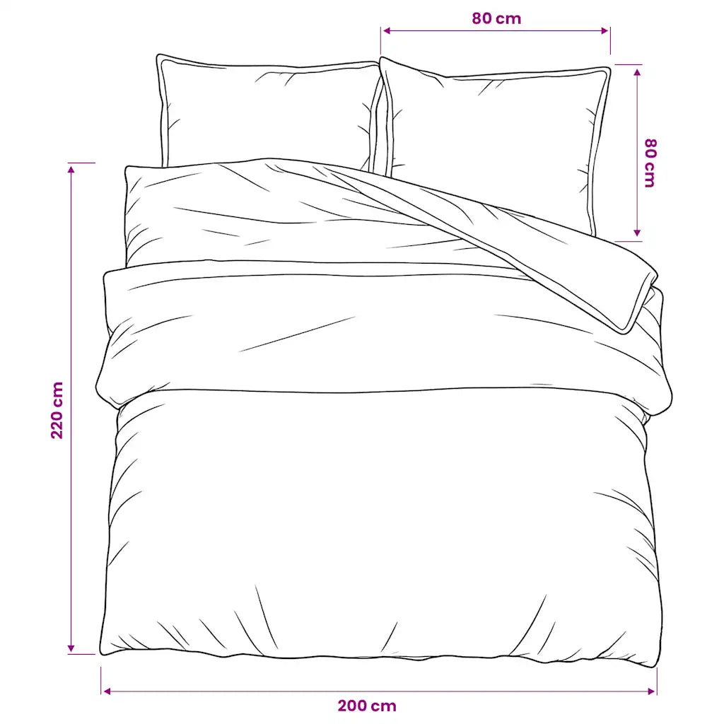 Conjunto de capa de edredão 200x220 cm algodão rosa