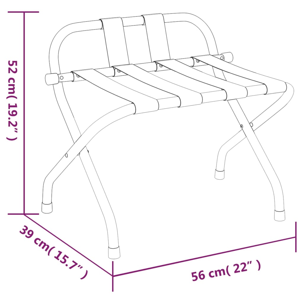 vidaXL Porta-bagagens com encosto prateado 56x39x52cm