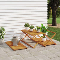 vidaXL Prateleira dobrável 3 níveis 70x31x63 cm acácia maciça castanho