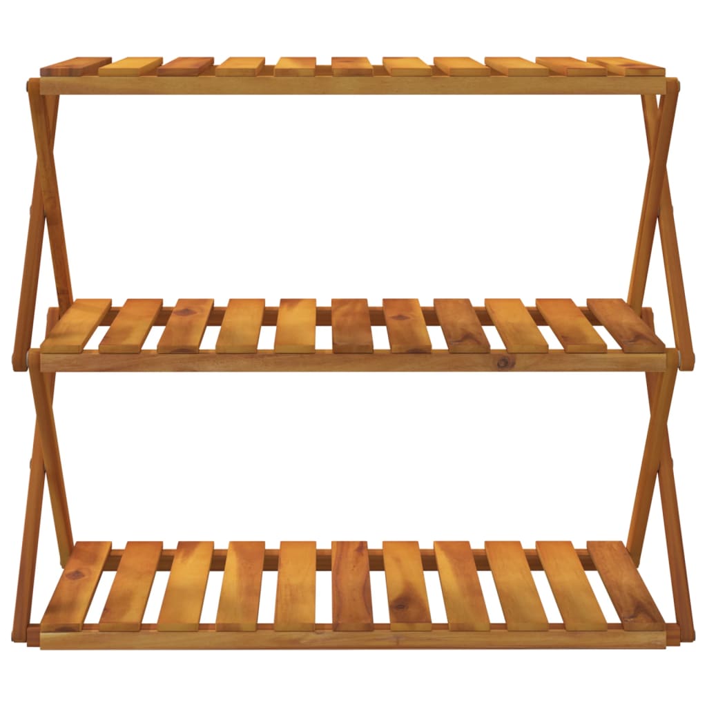 vidaXL Prateleira dobrável 3 níveis 70x31x63 cm acácia maciça castanho