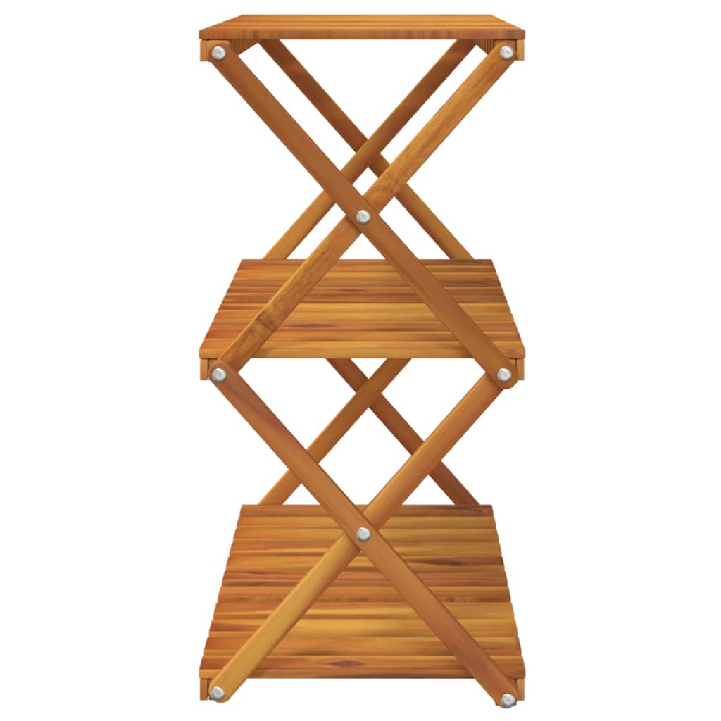 vidaXL Prateleira dobrável 3 níveis 70x31x63 cm acácia maciça castanho