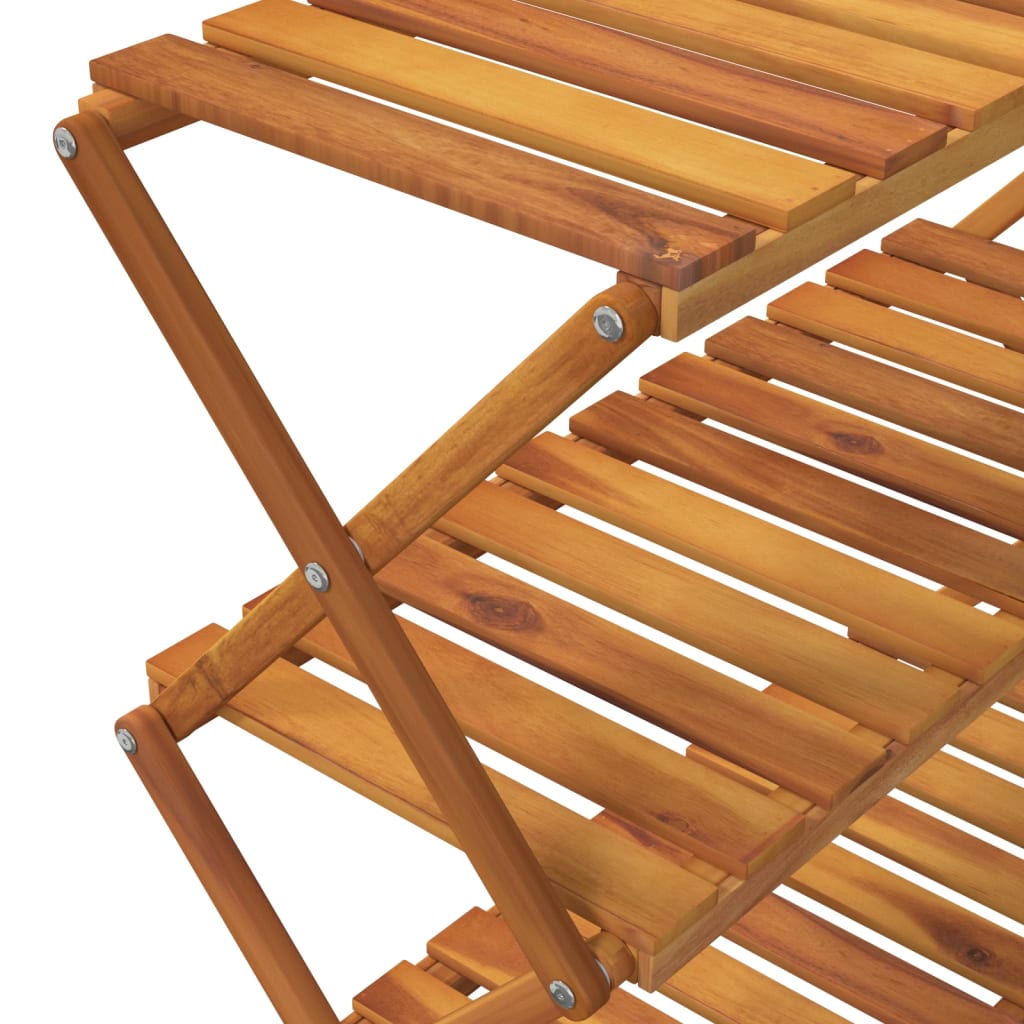 vidaXL Prateleira dobrável 3 níveis 70x31x63 cm acácia maciça castanho