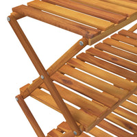 vidaXL Prateleira dobrável 3 níveis 70x31x63 cm acácia maciça castanho