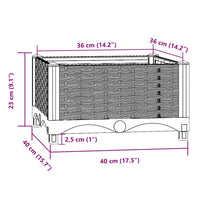 vidaXL Canteiro elevado 40x40x23 cm polipropileno