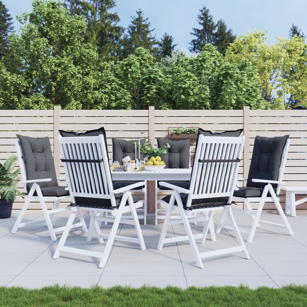 vidaXL Almofadões para cadeiras altas de jardim 6 pcs tecido antracite