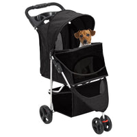vidaXL Carrinho dobrável para cães 80x46x98 cm tecido oxford preto