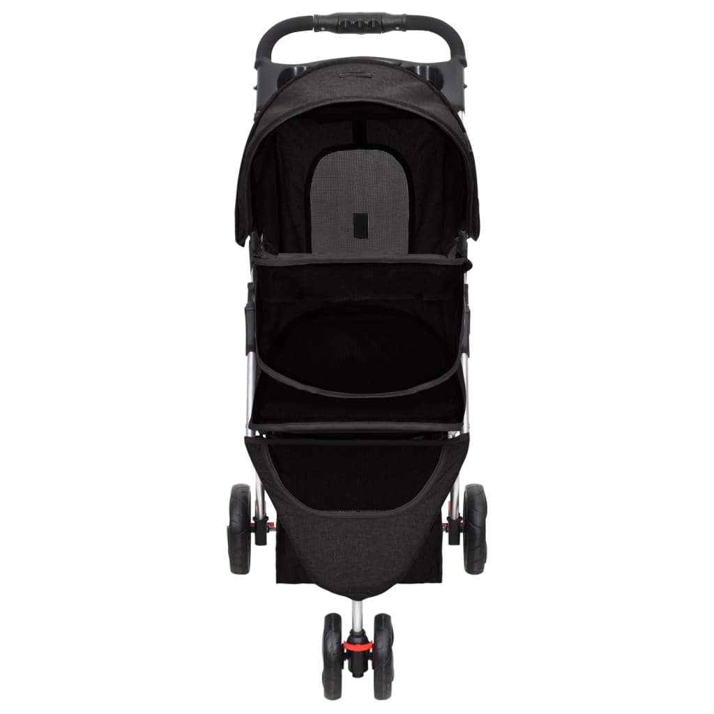 vidaXL Carrinho dobrável para cães 80x46x98 cm tecido oxford preto