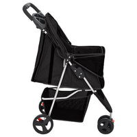 vidaXL Carrinho dobrável para cães 80x46x98 cm tecido oxford preto