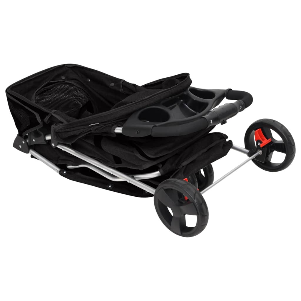 vidaXL Carrinho dobrável para cães 80x46x98 cm tecido oxford preto