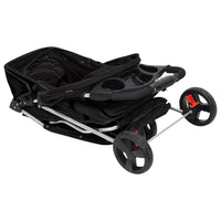 vidaXL Carrinho dobrável para cães 80x46x98 cm tecido oxford preto