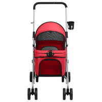 vidaXL Carrinho dobrável para cães 76x50x100 cm tecido oxford vermelho