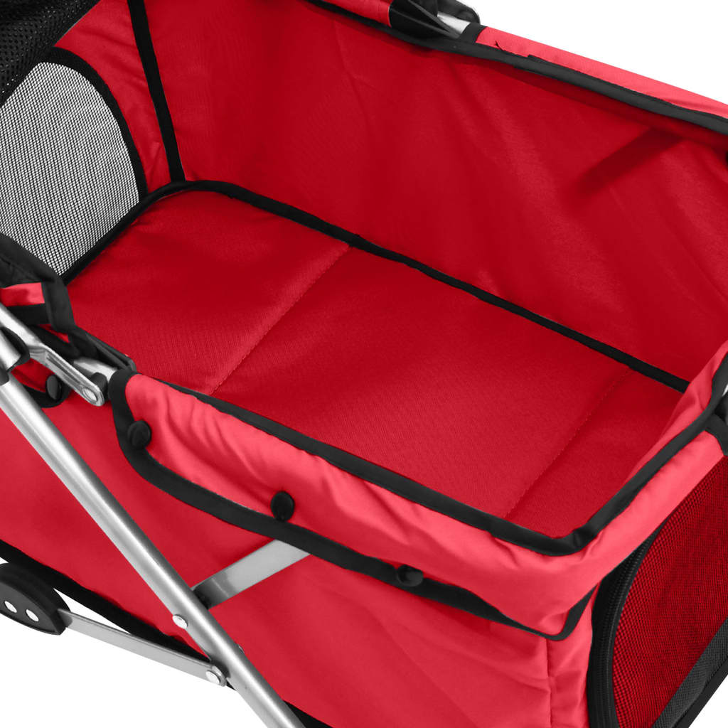 vidaXL Carrinho dobrável para cães 76x50x100 cm tecido oxford vermelho