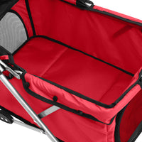 vidaXL Carrinho dobrável para cães 76x50x100 cm tecido oxford vermelho