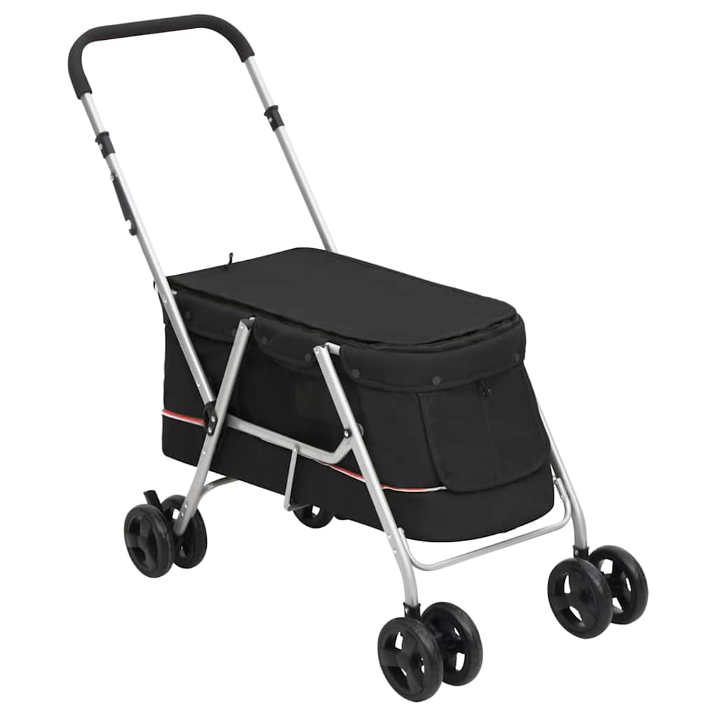 vidaXL Carrinho dobrável para cães 100x49x96 cm tecido linho preto