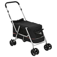 vidaXL Carrinho dobrável para cães 100x49x96 cm tecido linho preto