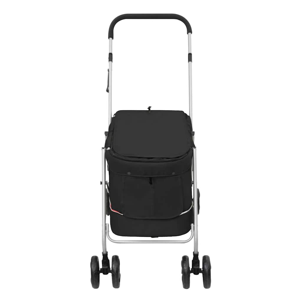 vidaXL Carrinho dobrável para cães 100x49x96 cm tecido linho preto