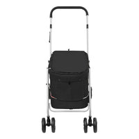 vidaXL Carrinho dobrável para cães 100x49x96 cm tecido linho preto