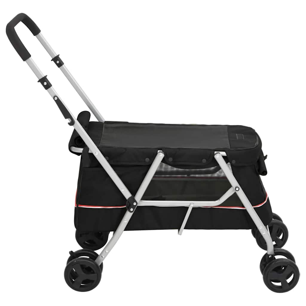 vidaXL Carrinho dobrável para cães 100x49x96 cm tecido linho preto