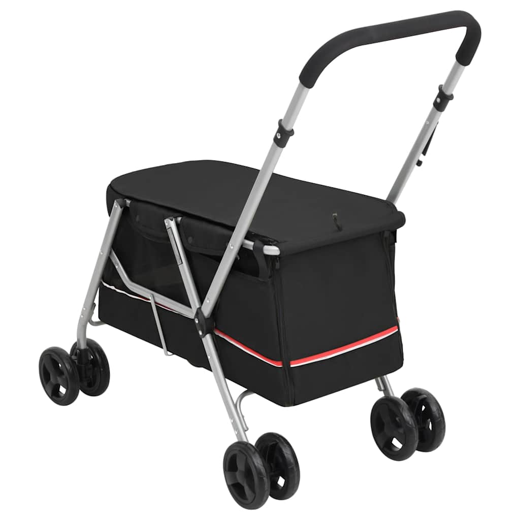 vidaXL Carrinho dobrável para cães 100x49x96 cm tecido linho preto