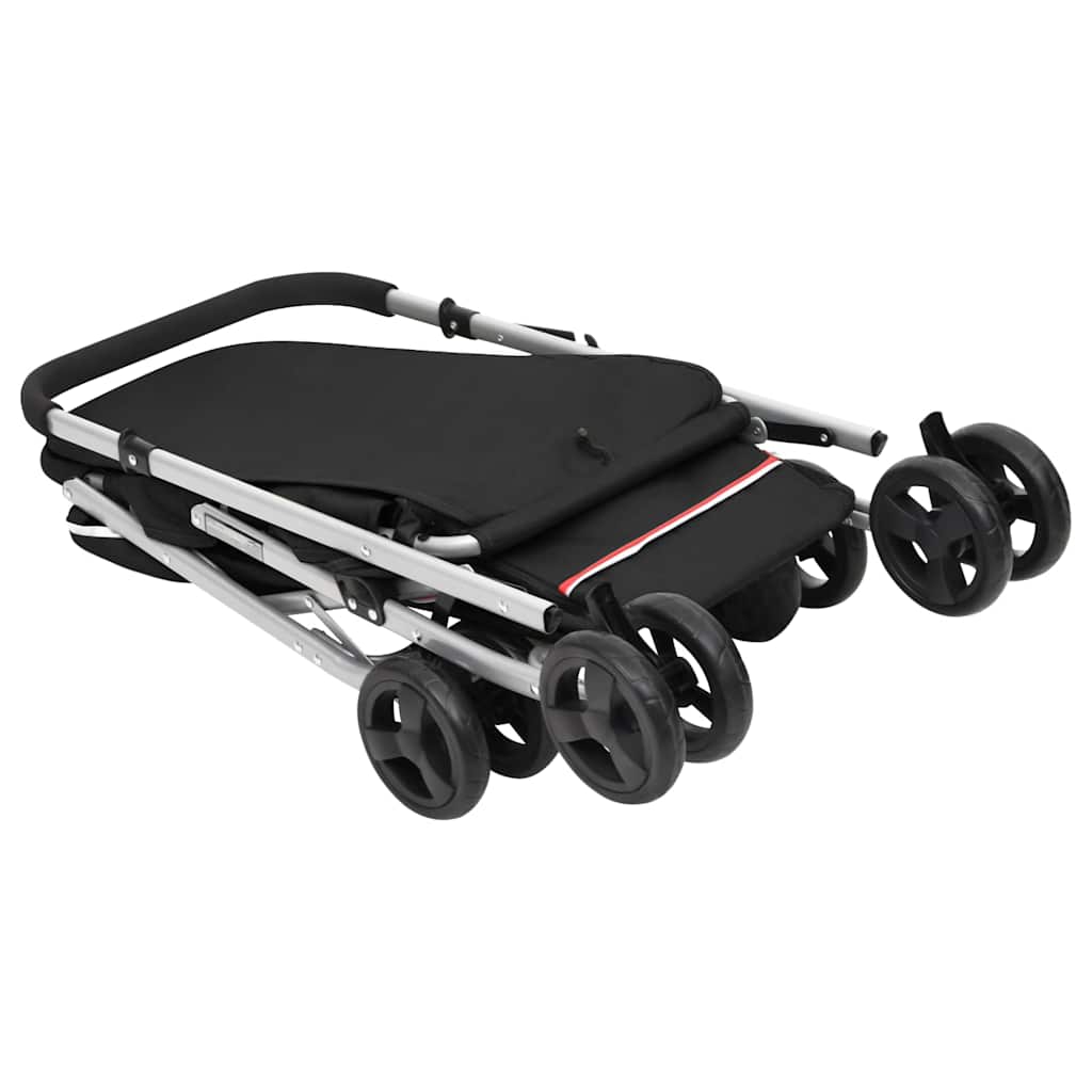 vidaXL Carrinho dobrável para cães 100x49x96 cm tecido linho preto