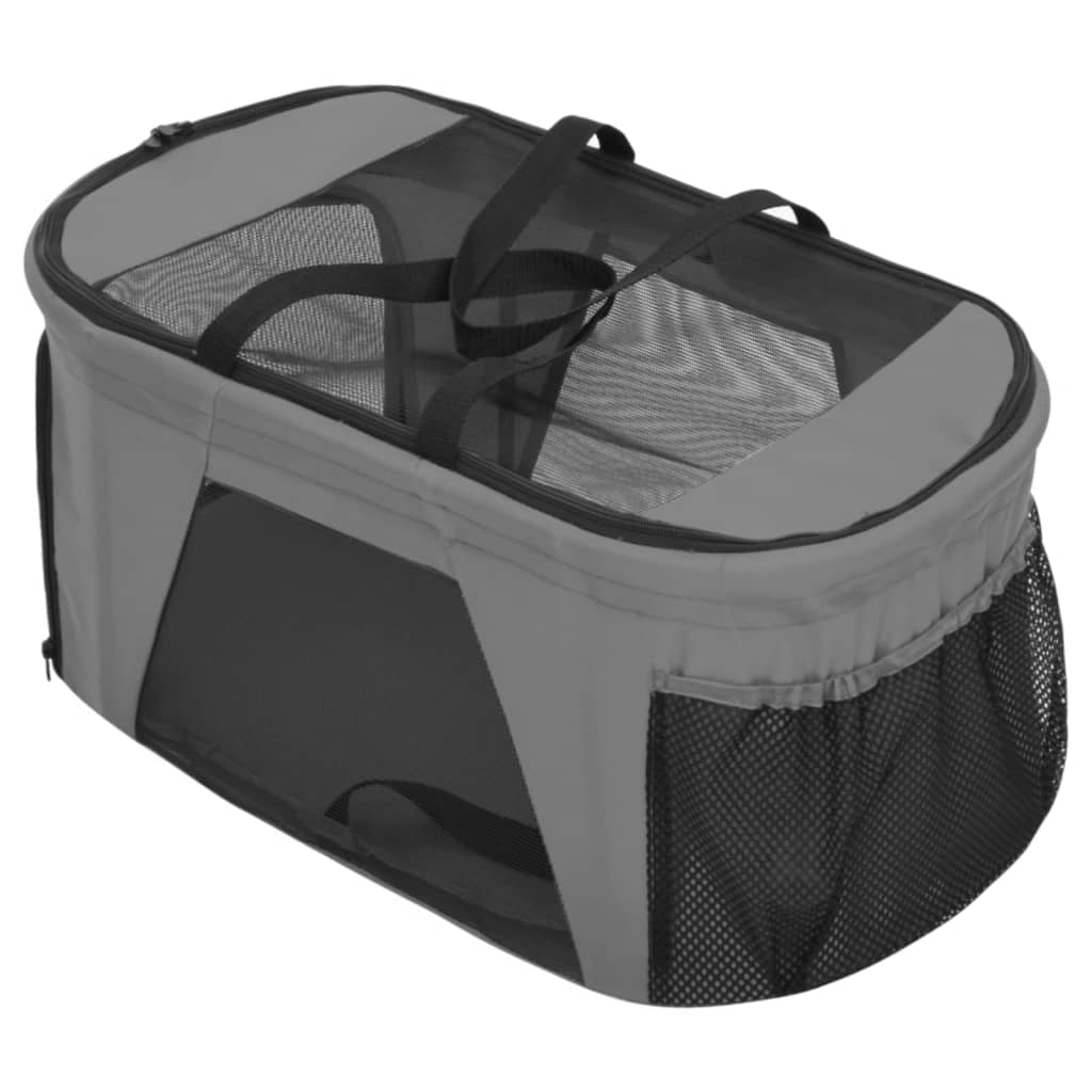 vidaXL Carrinho dobrável cães 2 níveis 83x48x97 cm tecido oxford cinza