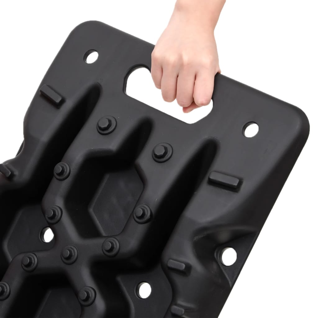 vidaXL Placas de tração 2 pcs 107x31x7 cm nylon preto