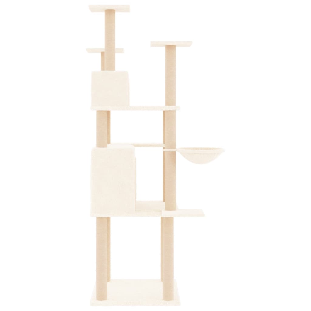 vidaXL Árvore para gatos c/ postes arranhadores sisal 166 cm cor creme