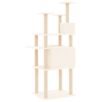 vidaXL Árvore para gatos c/ postes arranhadores sisal 166 cm cor creme