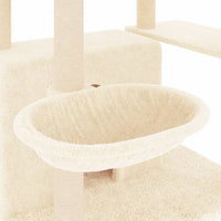vidaXL Árvore para gatos c/ postes arranhadores sisal 166 cm cor creme