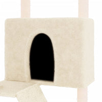vidaXL Árvore para gatos c/ postes arranhadores sisal 143 cm cor creme
