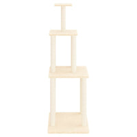vidaXL Árvore para gatos c/ postes arranhadores sisal 149 cm cor creme